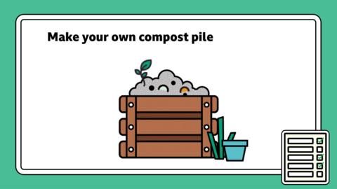 Information sheet showing graphic of compost pile for instructions.