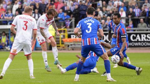 Action from Carlisle United v Truro City