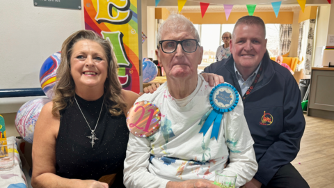 Sharon with her father Ronald and brother Steven