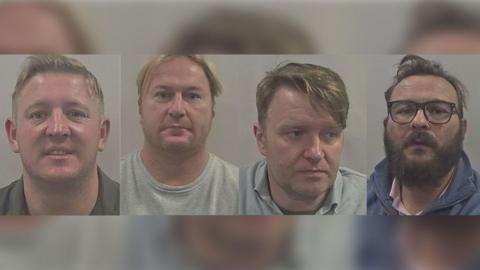 Police photographs of Andrew Gordon, Robert Forrest, Dale Jackson and Lee McGregor