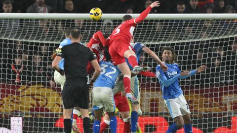 Matt Targett heads home for Boro