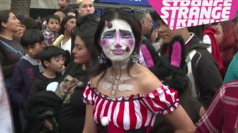A person with make up on