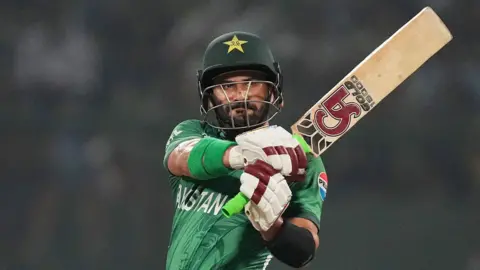 Sahibzada Farhan of Pakistan plays a shot during the ICC Men's T20 World Cup India & Sri Lanka 2026 Super 8 match between Sri Lanka and Pakistan at Pallekele Cricket Stadium