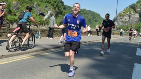 Man running a half marathon