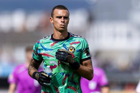 Newport County goalkeeper Nik Tzanev