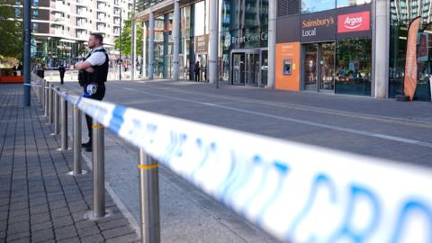 Police officer stationed outside Brent Civic Centre