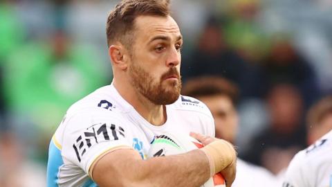 Jaimin Jolliffe in action for Gold Coast Titans in an NRL game