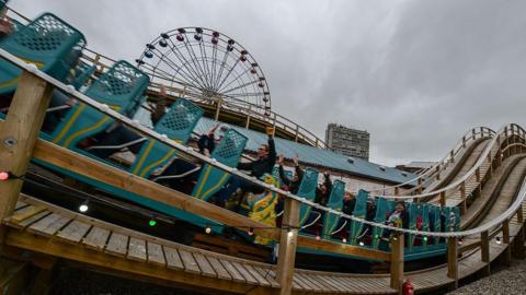 The Scenic Railway rollercoaster at Dreamland Theme Park.