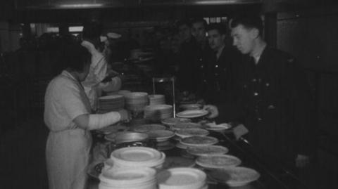 RAF Boscombe Down in Wiltshire serving food.