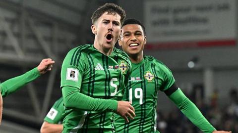 Northern Ireland players Trai Hume and Shea Charles