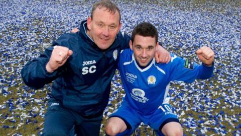 Sandy and Nicky Clark celebrate winning the 2013 Challenge Cup for Queen of the South