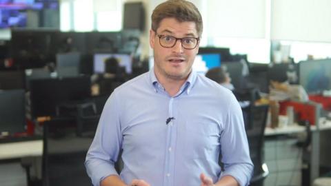 BBC's Nick Marsh in a blue shirt
