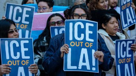 Protesters in Los Angeles in 2013. 