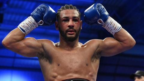 Caoimhin Agyarko celebrates his win over Ryan Kelly