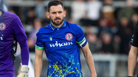 Seamus Conneely lines up for Accrington Stanley against Bromley in February.