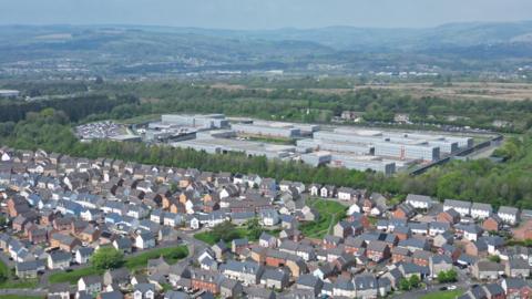 An aerial view of Parc Prison