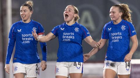 Rangers players celebrate