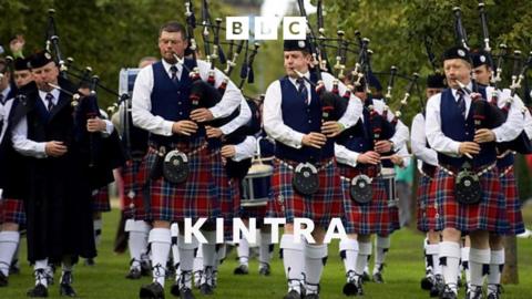 Pipers all dressed in kilts
