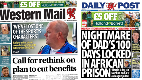 Front pages of the Western Mail and the Daily Post