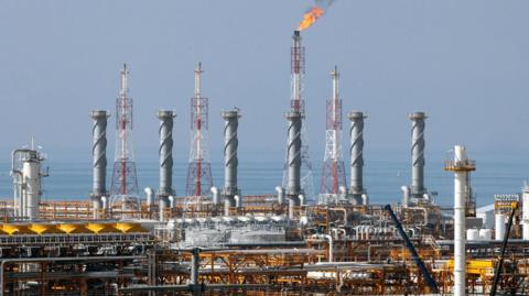 This picture from 2014 shows the the South Pars gas field in the city of Kangan, near Asaluyeh in Iran. Israel Katz's statement did not specify the exact location of the new strikes