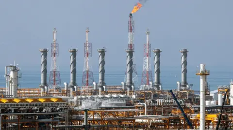 This picture from 2014 shows the the South Pars gas field in the city of Kangan, near Asaluyeh in Iran. Israel Katz's statement did not specify the exact location of the new strikes