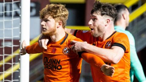 Dundee United's Luca Stephenson celebrates