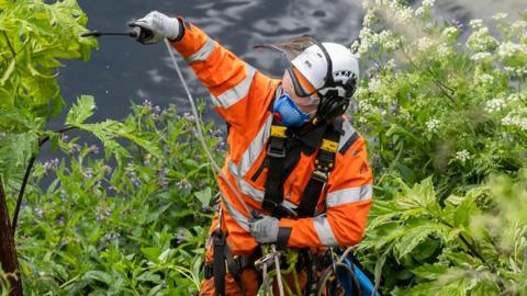 Abseiler close-up