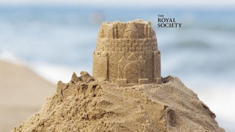 A sandcastle on a beach