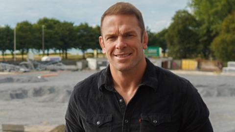 Alun Wyn Jones pictured at St Helen's as work continues on the Ospreys' revamped ground