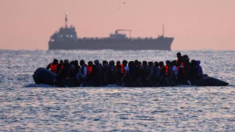 migrant boat in the english channel