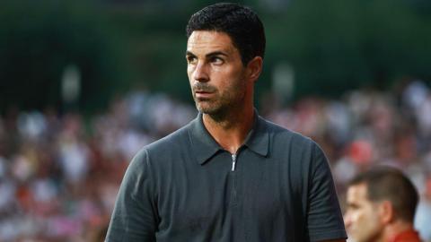 Arsenal boss Mikel Arteta on the touchline during the pre-season win over Girona