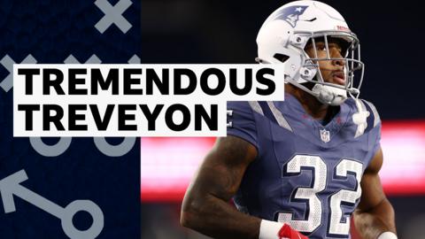 New England Patriots running back TreVeyon Henderson