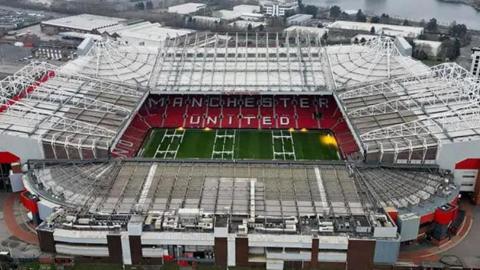 Aerial view of Manchester United's Old Trafford stadium