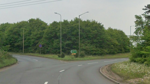 The Pullover Roadabout near King's Lynn with a sliproad leading to the A17. 