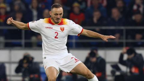 Andrija Vukcevic playing for Montenegro