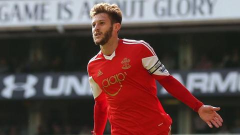 Adam Lallana celebrates scoring for Southampton