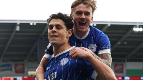 Yousef Salech (left) celebrates with Isaak Davies