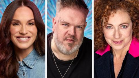 A composite image of contestant in BBC1's Strictly Come Dancing 2025, left to right, Vicky Pattison, Kristian Nairn and Alex Kingston