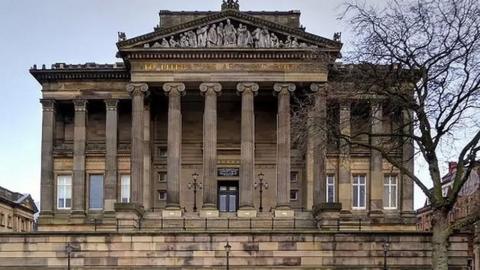 External view of historic Harris Museum in Preston