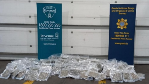 Large bags of the seized cannabis