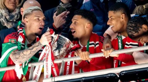 Antony, Jadon Sancho and Marcus Rashford
