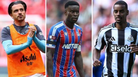 Jack Grealish, Marc Guehi and Alexander Isak