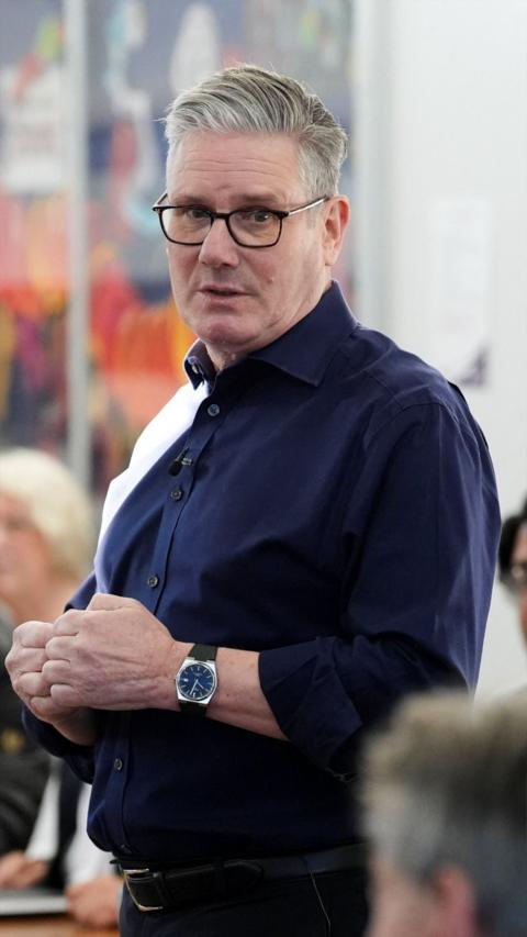 Sir Keir Starmer at Emmer Green Community Centre in Reading, Berkshire.