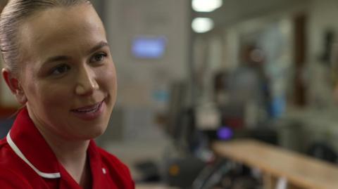 Laura Blackmore back at work on Rodney Smith ward at St George's hospital