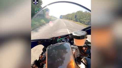 View from a motorbike.