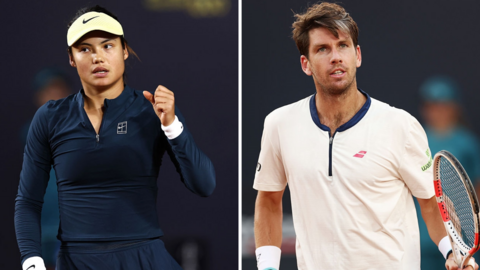 A split image of Emma Raducanu on the left and Cameron Norrie on the right 
