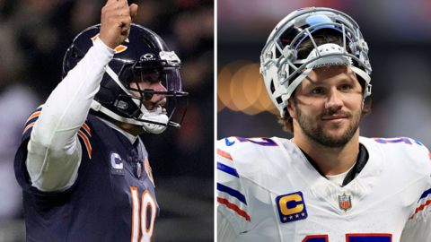 Caleb Williams of the Chicago Bears and Josh Allen of the Buffalo Bills