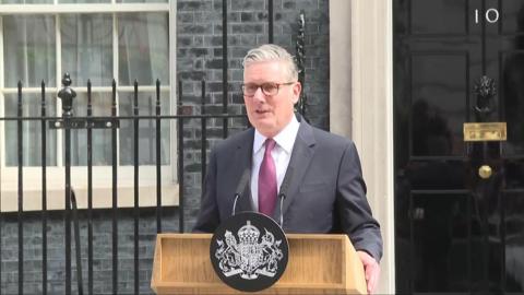 Sir Keir Starmer speaking outside Downing Street.
