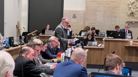 The Conservative side in Thurrock Council's chamber