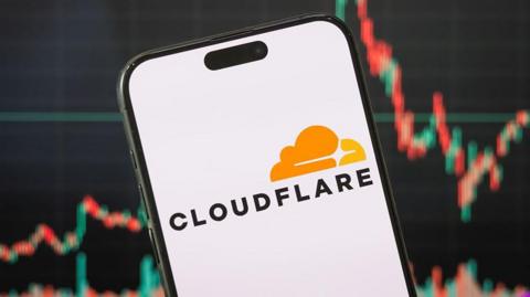 Cloudflare logo on a phone